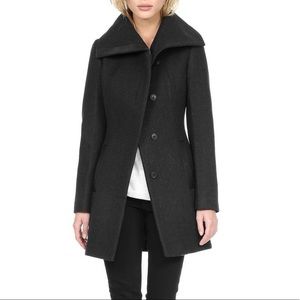 Soia & Kyo leather trim coat